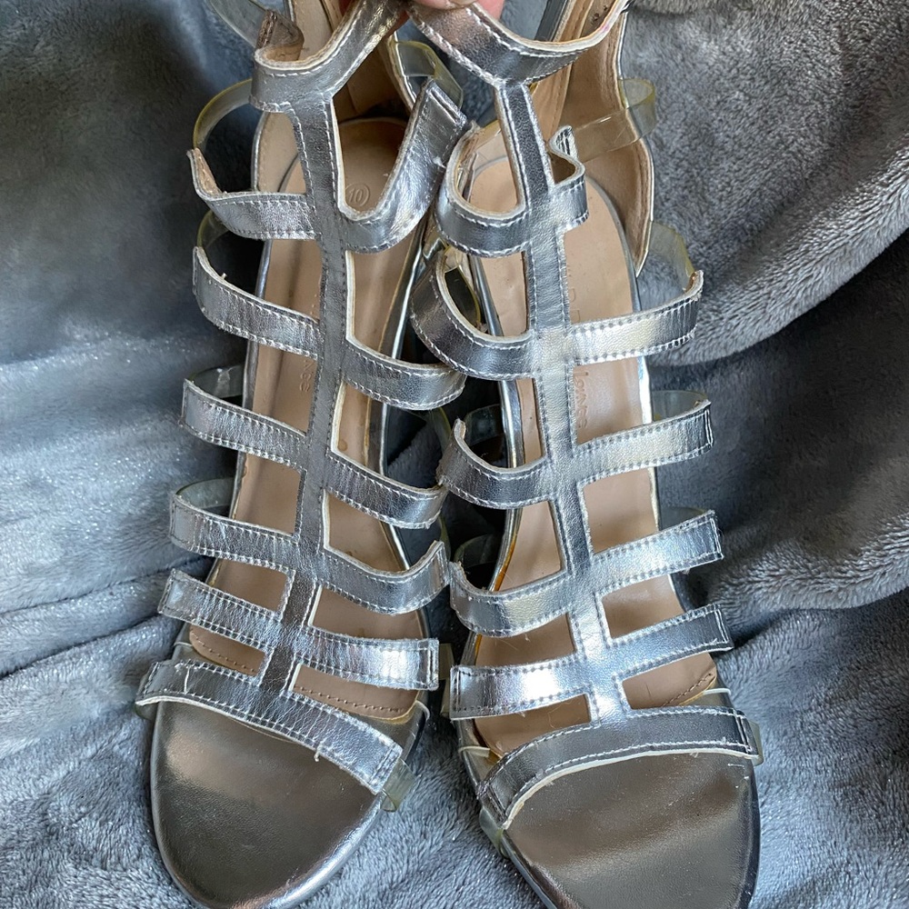 Women's Silver Metallic High Heel Wild Diva Size 10